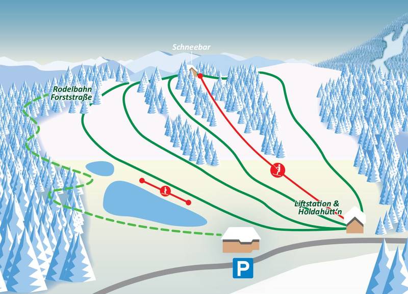 Panorama of the Pirstingerkogel Lift in the Nature Park Almenland