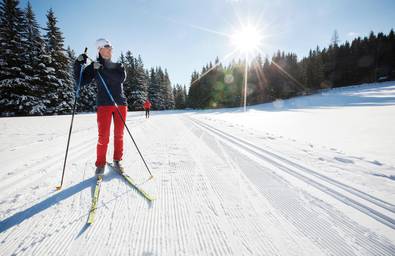 Sunny cross-country ski trails at Almenland