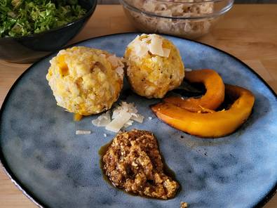 Kürbisknödel mit Produkten aus dem Naturpark Almenland