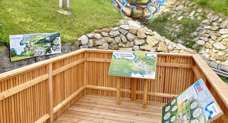 Information boards on the adventure trail