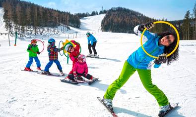 Children at ski school