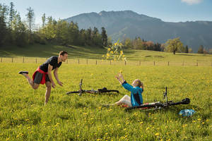 Radfahren mit Blick auf die Rote Wand