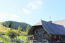 Beautiful panorama view at the Stoakogl mountain hut