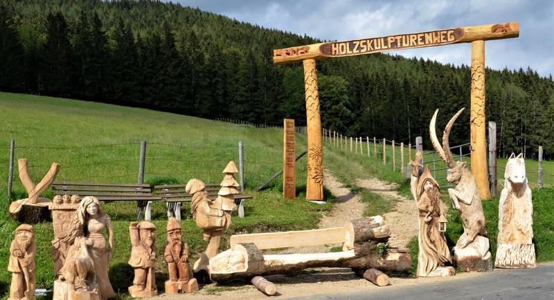 Wooden sculpture trail