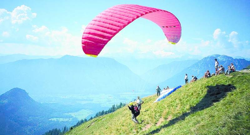 Paragliding high above the alps