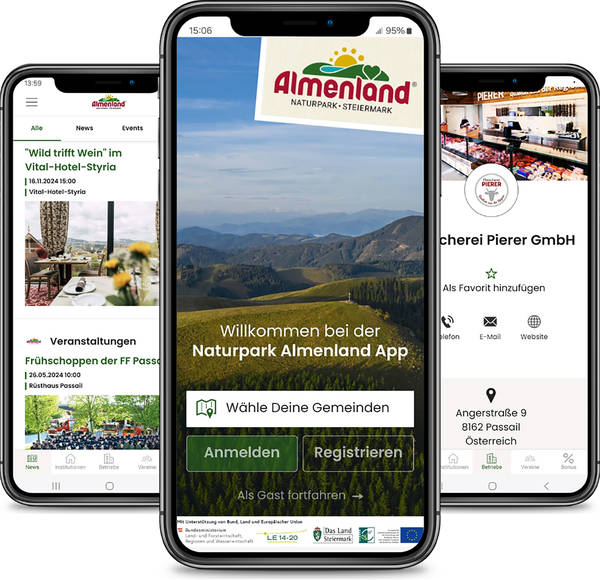 Naturpark Almenland App Übersicht