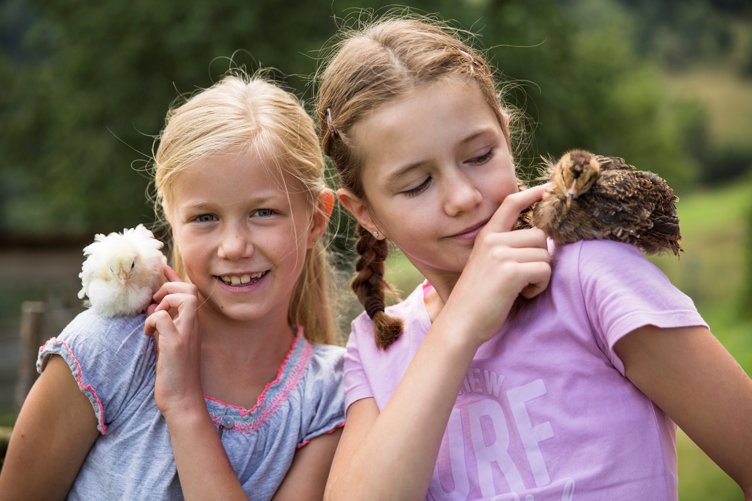 Kids mit Kücken 